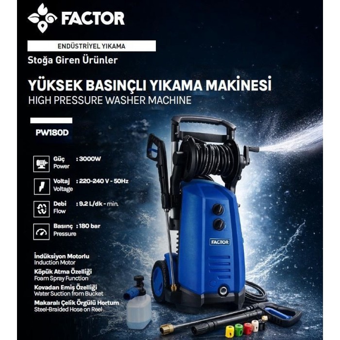FACTOR PW180D 180 BAR BASINÇLI YIKAMA MAKİNASI
